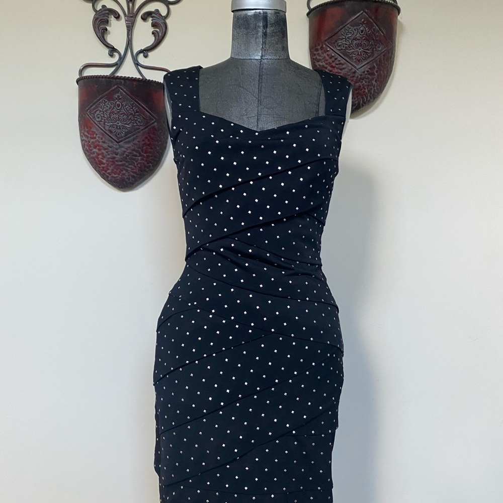 Black Polka Dot Sheath Dress